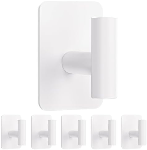 6 Pack Heavy Duty Adhesive Hooks - 26lb Max by Eowihor