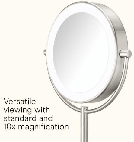 Conair LED Vanity Mirror, Double-Sided, 10x Magnification, Satin Nickel - Image 3