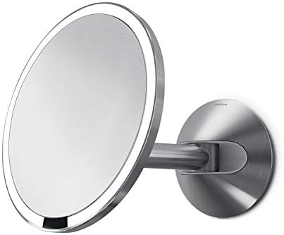 simplehuman, Brushed 8" Round Wall Mount Sensor Makeup Mirror, 5x Magnification - Image 4