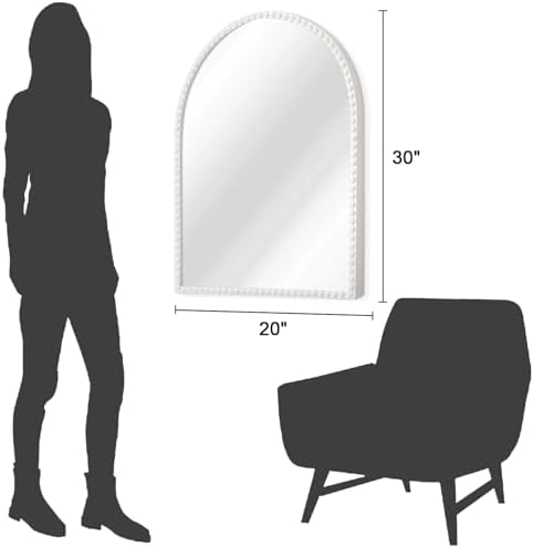 Arched Mirror for Wall, with Beaded Framed Metal Accent Wall Mirrors Decorative - Image 7