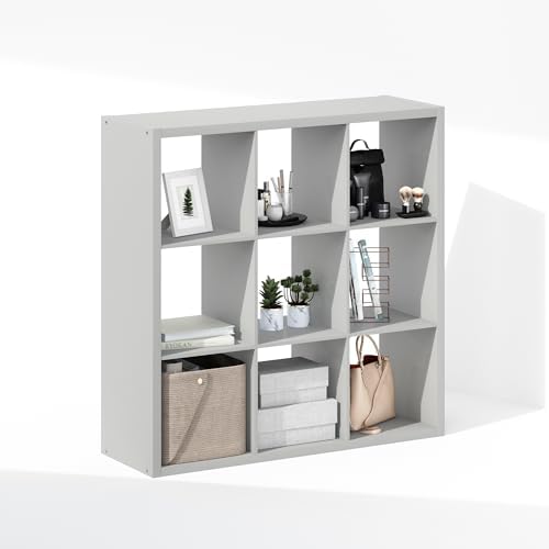 Furinno Cubic Extra Thick 9-Cube Closet Organizers and Storage, Light Grey - Image 6
