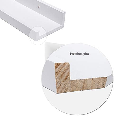 AZSKY 48 Inch Picture Ledge Shelf Floating Shelves Wall Mounted Set of 2 White - Image 4