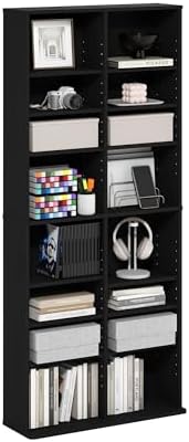 Furinno Jaya DVD Shelf, 16-Shelf Wide CD Rack, Media Shelf by Furinno-FitsYourSpaceFitsYourBudget