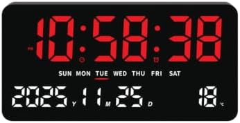Digital Clock Large Display, LED wall Clock 12/24Hr Format, by Unknown