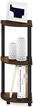 Furinno TURN-N-TUBE Corner Shelf, 3-Tier Corner Bookshelf, Display Storage - Image 4