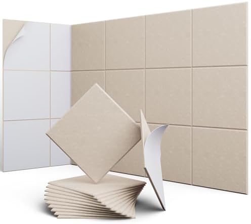 Square Acoustic Panels, 12 Pack Self-Adhesive Sound Panels by UNECHOACOUSTIC