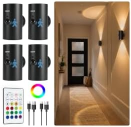 EZVALO 4 Pack Motion Sensor Wall Light, Rechargeable LED Sconce by EZVALO