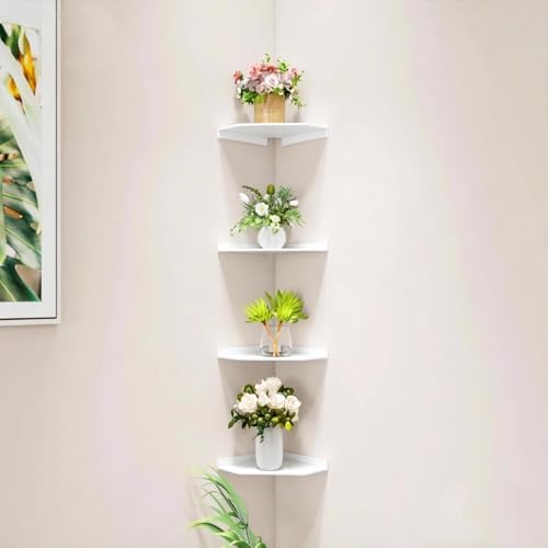 10 Inch White Floating Corner Shelf Wall Mounted, Large Triangle Storage Shelf - Image 7