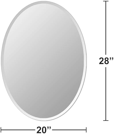 Bathroom Mirror for Over Sink 20" x 28" Oval Frameless Wall Mirror - Image 3