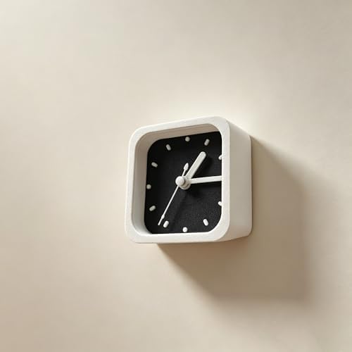Mini 3 Inch Silent Analog Clock, Magnetic & Wall Mountable, Square Minimalist - Image 5
