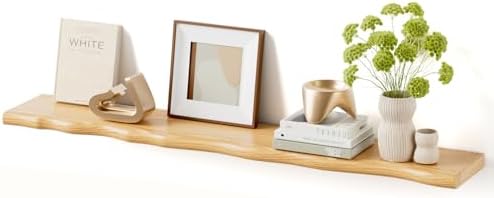 Organic Wavy Edge Floating Shelves, Hidden Brackets, 1 Pack 48 in by Unknown