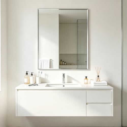 Bathroom Mirror for Over Sink 36x30 Inch Frameless Wall Mirror Beveled Edge - Image 6