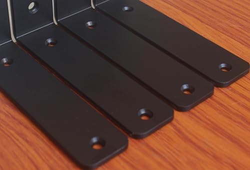 10 Pack - L 6" x H 4" x W1.5, 5mm Thick Black L Shelf Bracket, Iron Shelf - Image 4