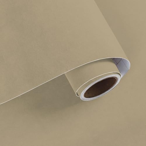 VaryPaper 15.7"x78.7" Dark Beige Self Adhesive Velvet Fabric Soft Felt Velvet by VaryPaper