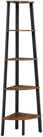 VASAGLE 5-Tier Corner Shelf Stand, Modern Ladder Shelf by VASAGLEbySONGMICSHOME