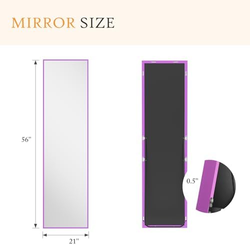 NEWBULIG 59"x16" Full Length Mirror, Full Body Floor Mirror - Image 2