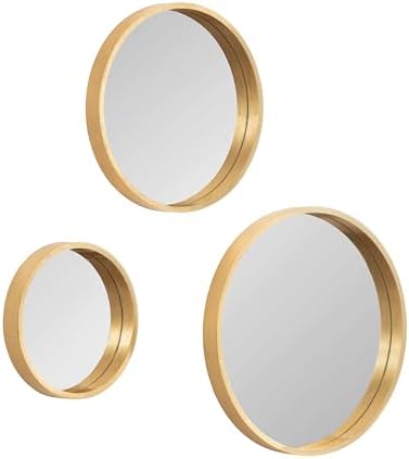 Kate and Laurel Travis Modern Round Wall Mirror Set; Set of 3; Varying Sizes; by KateandLaurel