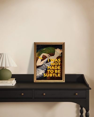 KBKBART Vintage Gold Framed Wall Art, Modern Feminist Oil Painting 12x16in - Image 7