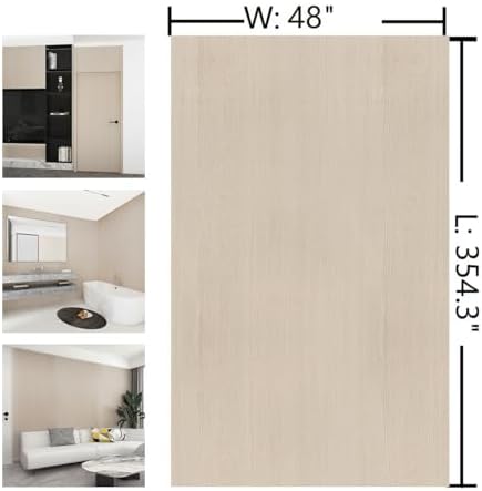 Extra Wide 48"x354" Thicken Off White Wood Grain Peel and Stick Wallpaper - Image 7