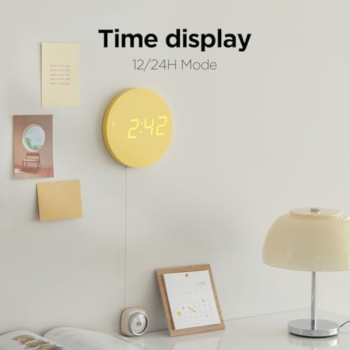 mooas Crayon Mini Digital LED Wall Clock, Nightlight - Image 5