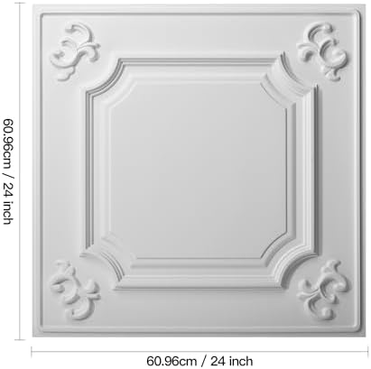 Art3d 12-Pack Waterproof Drop Relief Ceiling Tiles, 24 x 24 in, Cloud-White - Image 6