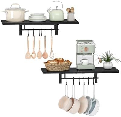 CHOEZON Wall-Mounted Pot Racks, Floating Shelves, Wall Shelves, Vintage Pot by Choezon