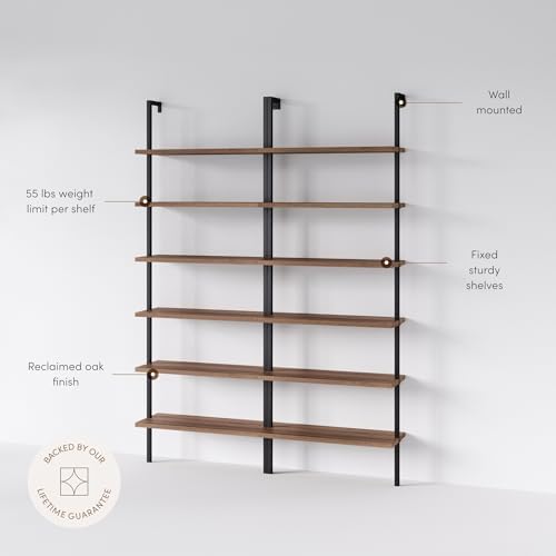 Nathan James Theo 6-Shelf Tall Bookcase, Wall Mount Bookshelf - Image 4