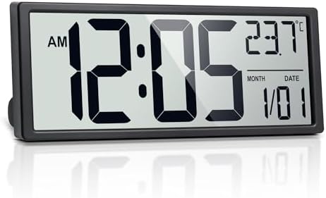16" Large Digital Wall Clock Battery Operated by Henescribe