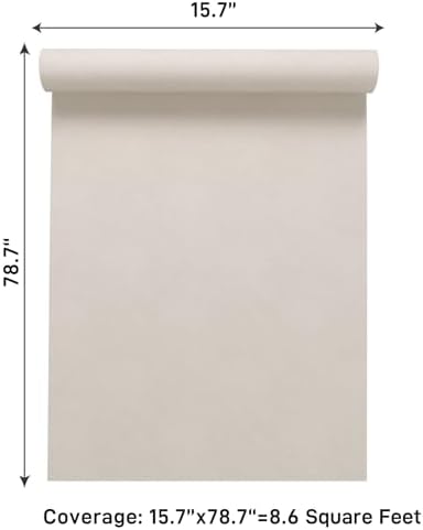 VaryPaper 15.7"x78.7" Cream White Felt Fabric Peel and Stick Velvet Wallpaper - Image 6