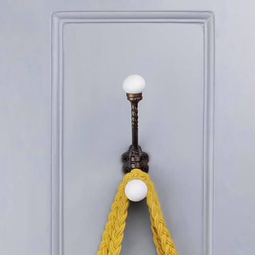 Indian Shelf 6 Piece Ceramic, Iron Double Wall Hooks - Image 5