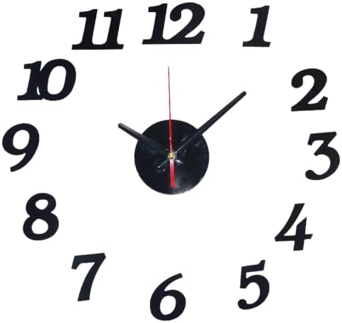 DIY Wall Clock, Battery Operated, 3D Quartz Frameless, Large No. by OceeK