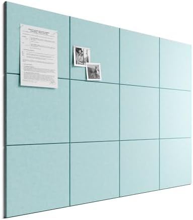 Bumusty 48"x 36" Large Felt Bulletin Board Tiles, Aqua Blue by BUMUSTY