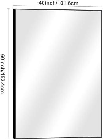 DESBING Black Bathroom Mirror for Wall, 60x40 Inch Rectangle Mirrors - Image 5