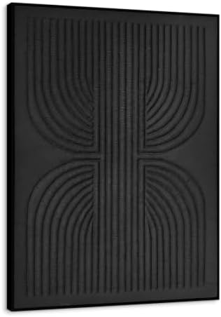 SAFERRYHOME Black Textured Carve Abstract Wall Art by SAFERRYHOME