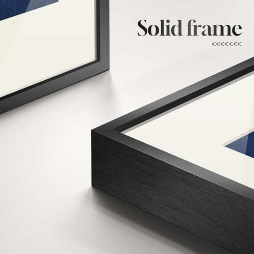 Large Framed Vintage Navy Blue Botanical Wall Art - Image 5