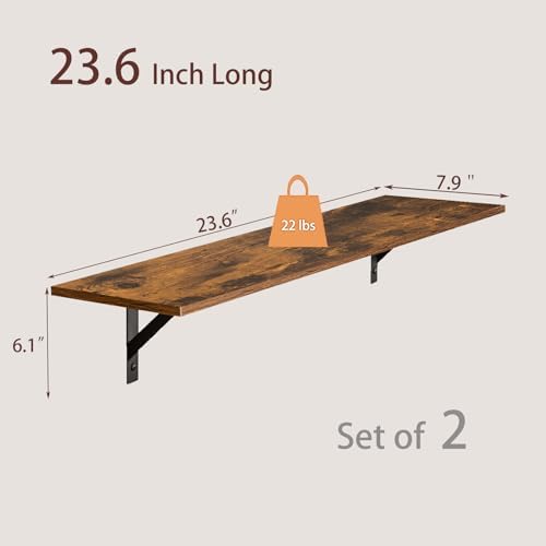 DINZI LVJ Wall Shelves, 23.6" Long Floating Shelves - Image 3