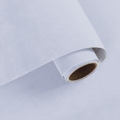 VaryPaper 15.7"x78.7" Self Adhesive White Velvet Fabric Flocking Contact Paper by VaryPaper