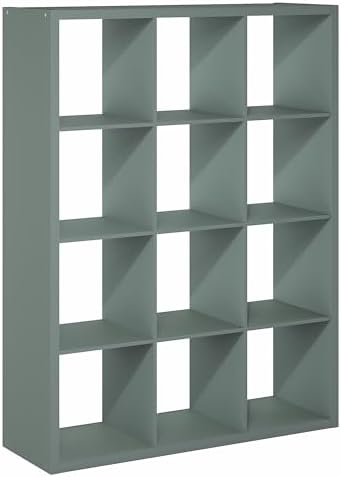 Furinno Cubicle Book Shelf, 12-Cube Bookshelf, Extra Thick Frame Reversible - Image 7