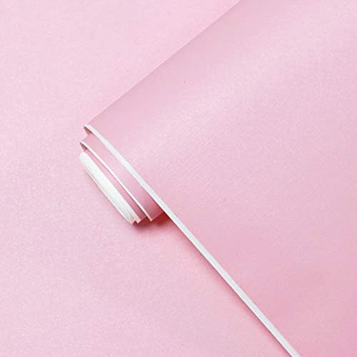 Yasinet 17.71" X 118" Pink Wallpaper Solid Color Peel and Stick Wallpaper Pink by Yasinet