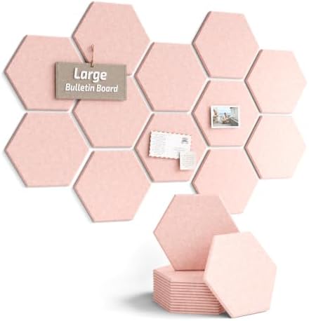 Fluxynara 12-Pack Hexagon Felt Bulletin Board Tiles by FLUXYNARA