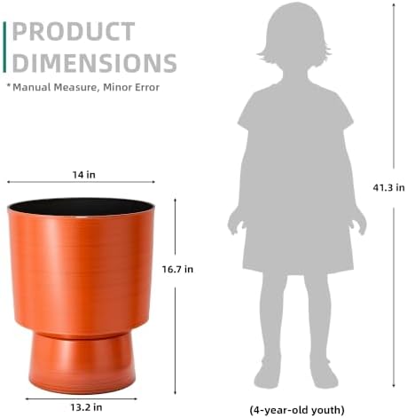 16.8" Planters for Outdoor Plants, Large Urn Flower pots S/2 - Image 7