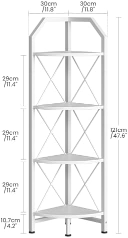 CHOEZON 4-Tier Corner Shelf, Industrial Corner Bookshelf, 47.6" Corner Storage - Image 2