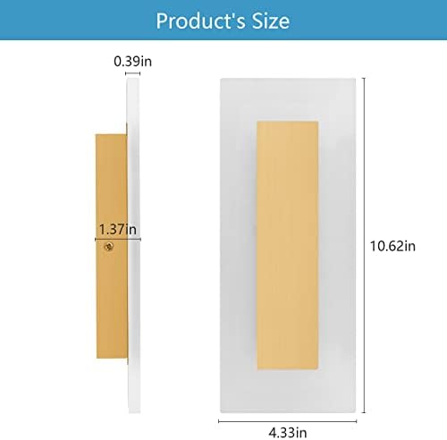 LMQNINE Modern LED Acrylic Gold Wall Sconce White Light 6000K - Image 2