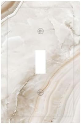 Decorative Light Switch Cover Beige Marble Pattern 1 Gang Single Toggle by Lightswitchcovers