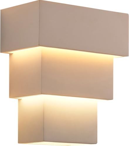 White Wall Sconce, Paintable Plaster Wall Light Fixture - Image 5