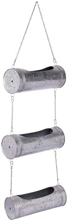 GoCraft Hanging Wall Planter, 3 Tier Galvanized Metal, 12 Inch, Rustic - Image 5