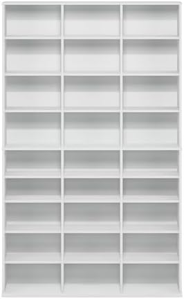 Furinno Jaya DVD Shelf, Wide 24-Shelf CD Rack, Media Shelf - Image 7