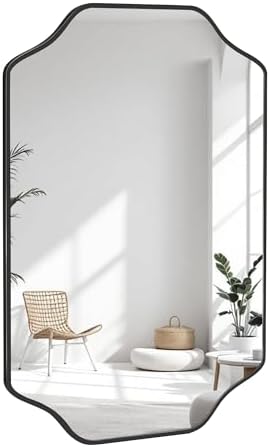 CULER Black Bathroom Wall Mirror, 24 x 36 Inch Rectangle Vanity Modern Tempered by Culer