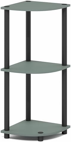 Furinno Turn-N-Tube Corner Shelf, 3-Tier Corner Bookshelf, Display Storage - Image 6