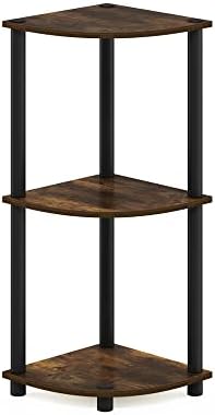 Furinno TURN-N-TUBE Corner Shelf, 3-Tier Corner Bookshelf, Display Storage - Image 5